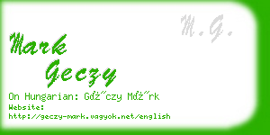 mark geczy business card